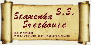 Stamenka Sretković vizit kartica